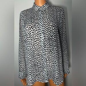 J. Crew Monochrome Polka‎ Dot Button-Down Shirt